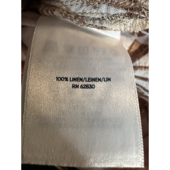 Lands End Womens Plus Size 2X White Tropic Palm Linen A Line Tunic Top Blouse - Picture 9 of 11